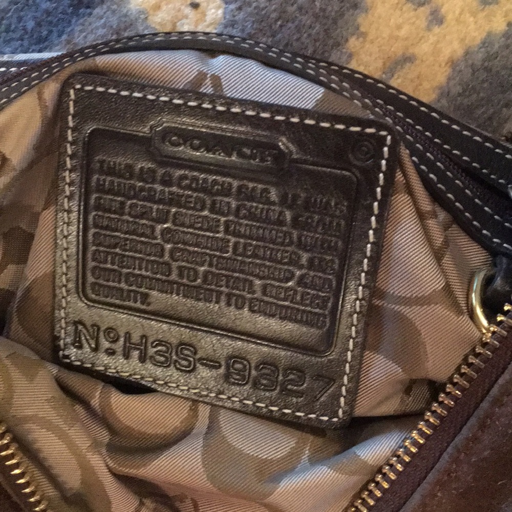 Coach suede bag with leather trim - Picture 2 of 8